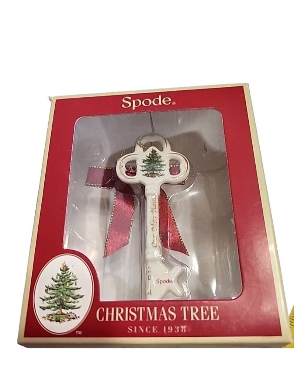 Spode Christmas Tree Ceramic Key Ornament "Our First Home" 2014 Vintage Decor
